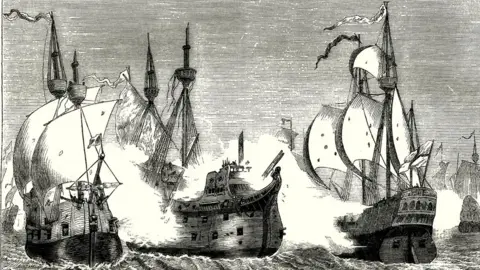Getty Images Engraving of the Spanish Armada