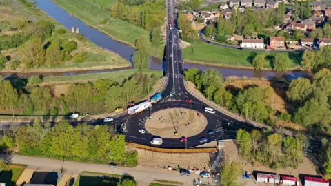 National Highways Drone shot of A47 Guyhirn