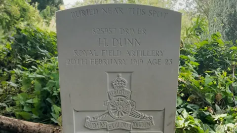 Commonwealth War Graves Commission Harry Dunn's gravestone