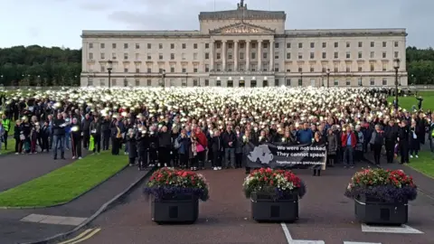 PA Media Demonstration at Stormont over the planned liberalisation of abortion laws in Northern Ireland