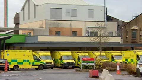 BBC Ambulances outside Morriston Hospital this week