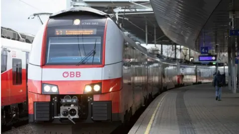 Getty Images An Austrian Federal Railways (ÖBB) train