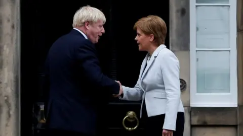 Reuters Boris Johnson meets Nicola Sturgeon in 2019