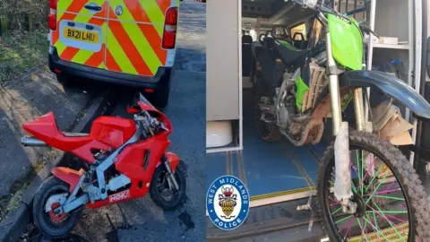 West Midlands Police Seized off-road bikes