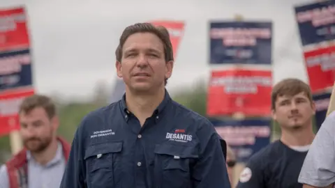 Getty Images Ron DeSantis at a Fourth of July parade in New Hampshire