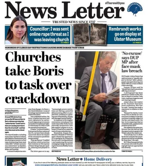 News Letter Front page of the News Letter on Friday