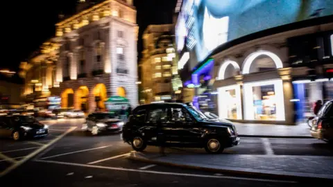 Getty Images A London typical taxi is seen in Piccadilly Circus