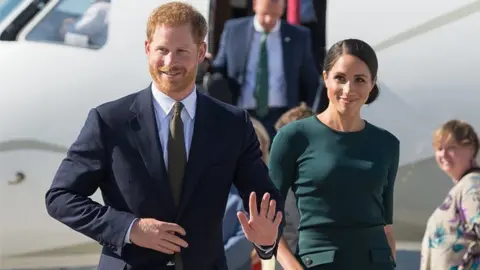 Getty Images The Duke and Duchess of Sussex arrive in Dublin for a two-day visit