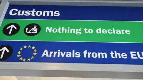 Getty Images Customs sign in the UK