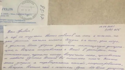 Anna Dudich A handwritten letter from Ms Sapega to her mother