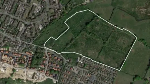 BBC Site of planned housing development in Hailsham