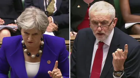BBC Theresa May and Jeremy Corbyn