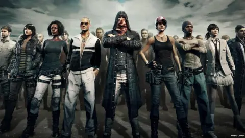 PUBG CORP PUBG characters standing in a line