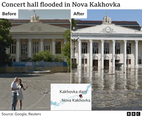 Before and after Nova Kakhovka