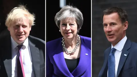 PA Boris Johnson, Theresa May, Jeremy Hunt