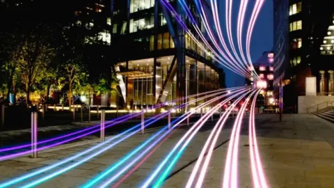 Getty Images Fibre cables superimposed on a road