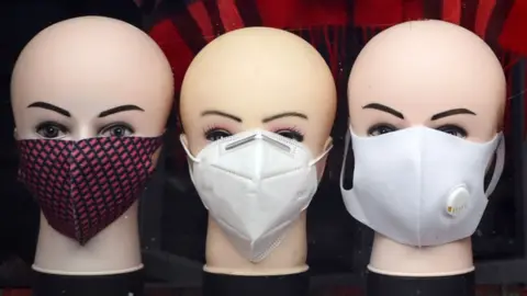 Getty Images Face masks in a shop