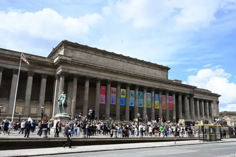 AFP Protesters outside St George's Hall