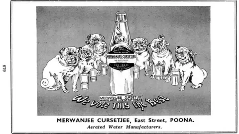 H D Darukhanawala, Parsis and Sports Poster of a Parsi aerated water manufacturing company