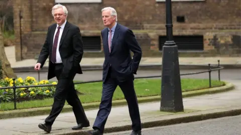 AFP David Davis and Michel Barnier
