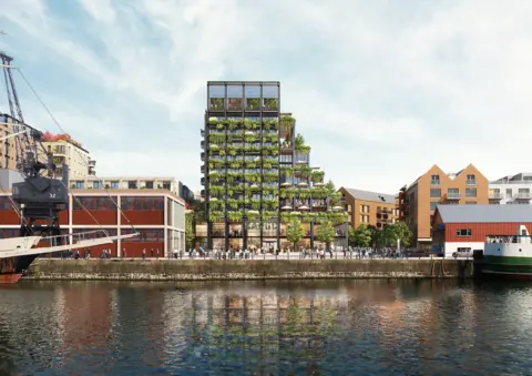 Umberslade Developments Architects impression of a new building proposed for Bristol Harbourside