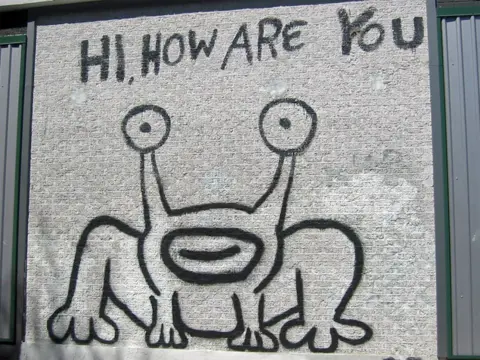 Philip Kromer / Wikimedia Commons Daniel Johnston's mural in Austin Texas