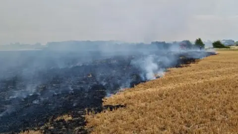 Cambridgeshire Fire and Rescue Haddenham crop fire