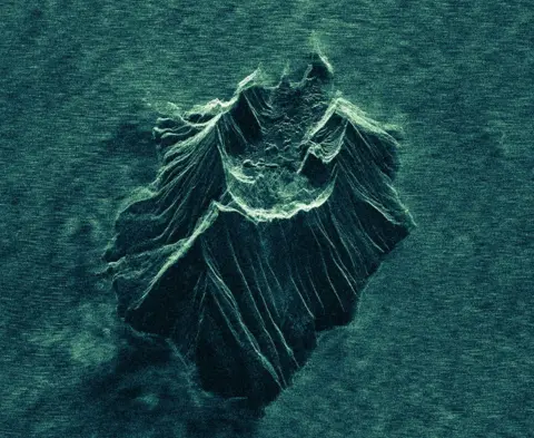 ICEYE A satellite radar image showing White Island volcano following the eruption