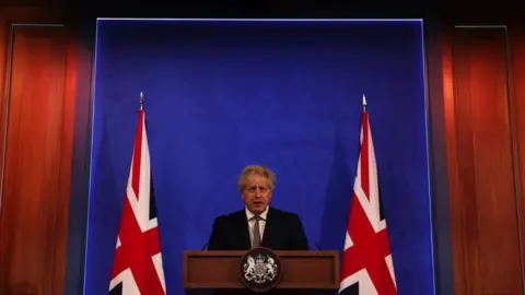 Getty Images Boris Johnson on 10 May