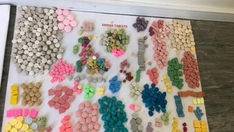 Angela Williams/West Yorkshire Police Drugs seized at Leeds festival