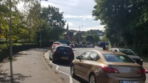 James Nicholl traffic queue in east Belfast