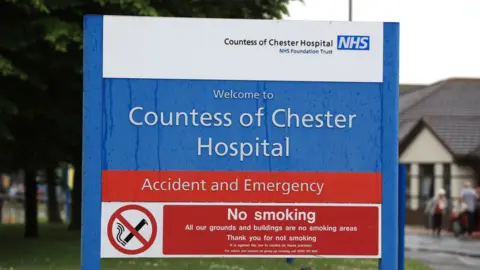 PA Media The Countess of Chester Hospital sign