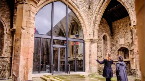 English Heritage Glass partition at Royal Garrison Church in Portsmouth