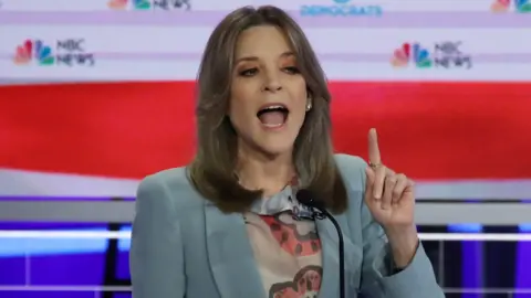 Getty Images Marianne Williamson during a debate