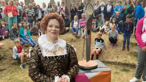 BBC The baton at Kenilworth Castle