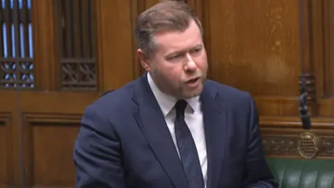 Parliament TV Damien Moore in the House of Commons chamber