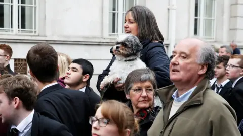 Onlookers gathered in Ballymena to catch a glimpse of the Royals