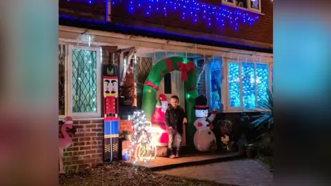 Claire Marsh Dexter after turning on Christmas lights at Corby house