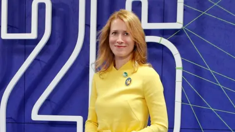 PA Media Estonia's Prime Minister Kaja Kallas arrives for the Cop26 summit at the Scottish Event Campus (SEC) in Glasgow on 1 November 2021