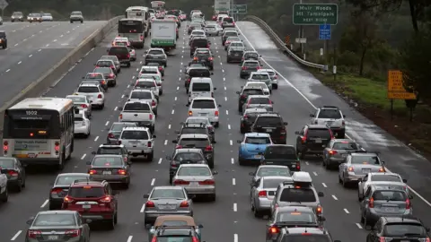 Getty Images Traffic jam in California