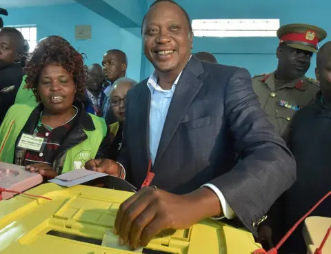 AFP President Uhuru Kenyatta votes in Katundu