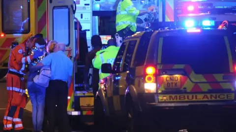 AFP/Getty Ambulances and police at London Bridge