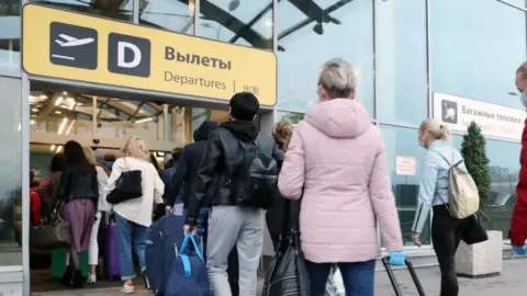 Getty Images Queue at Moscow airport