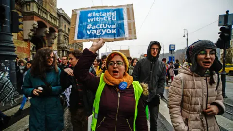 Getty Images Budapest university protest