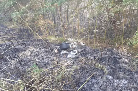 Derbyshire Police Photo of moor damaged by fire