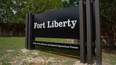 Getty Images Fort Liberty sign