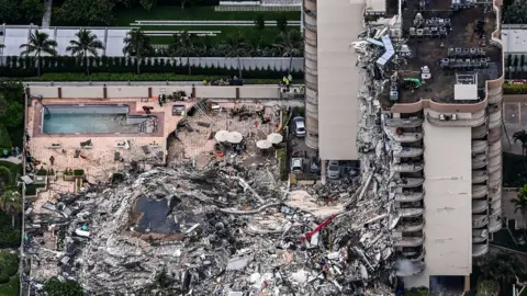 AFP Aerial shot of collapsed block