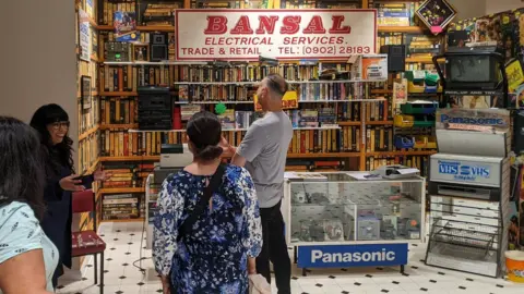 The video rental store section of the exhibition