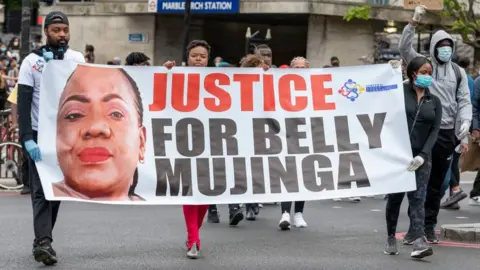 Getty Images Protesters calling for justice for Belly Mujinga