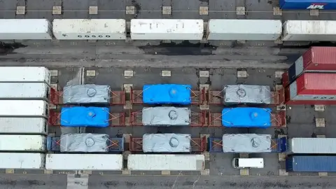 Factwire Photo by Factwire showing seized armoured vehicles in Hong Kong in 2016